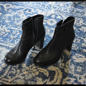 Almost new black leather booties.